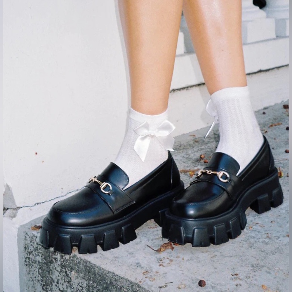 [SOLD] princess polly penny lane chunky loafer in matte black